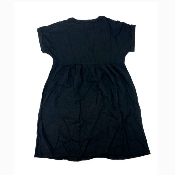 Briggs New York Women's Black Short Sleeve V-Neck Dress | Linen Blend | Medium - Picture 2 of 2